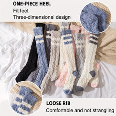 Cozy Fuzzy Socks With Grips Winter Warm Home Crew Socks