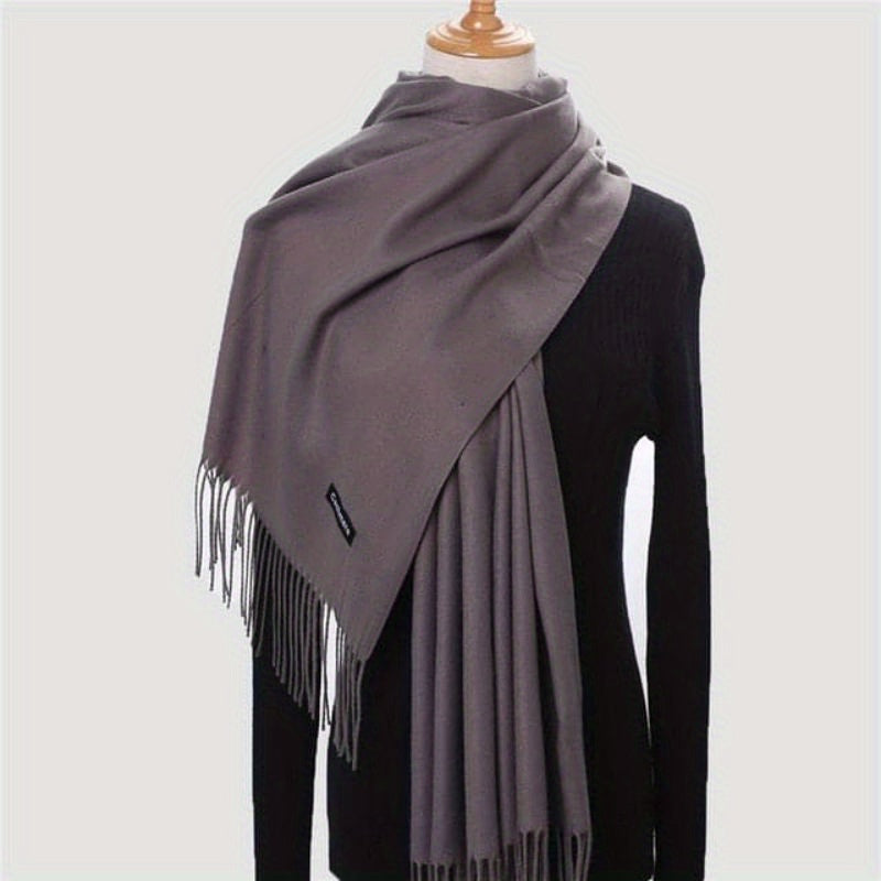 Warm Tassel Scarf Windproof Plush Headband Soft Comfortable Large Turban