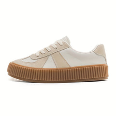 Women's Colorblock Skate Shoes Casual Lace Up Outdoor Shoes