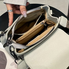 Vintage European Leather Crossbody Bag Crocodile Texture Briefcase