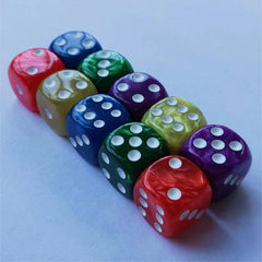 10pcs Set Of 6 Transparent Dice For Games Easy To Read