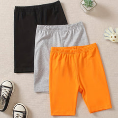 3pcs Girl's Bike Shorts Set Summer Casual Outfit