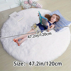 Soft Shaggy Area Rug Fluffy Circle Rugs For Baby Nursery
