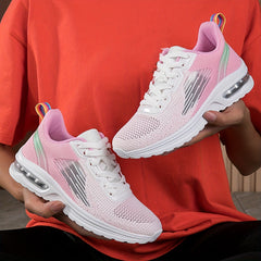 Women's Air Cushion Sneakers Low Top Lace Up Shoes
