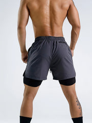 Men's 2-In-1 Drawstring Shorts With Pockets