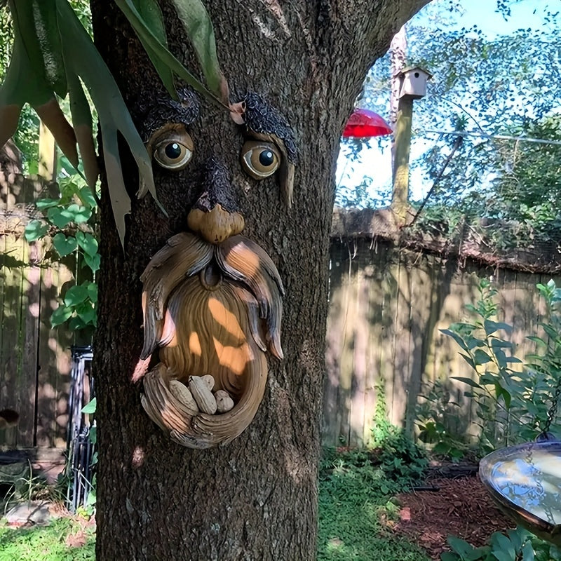 Resin Tree Top Bird Feeder Whimsical Garden Decor