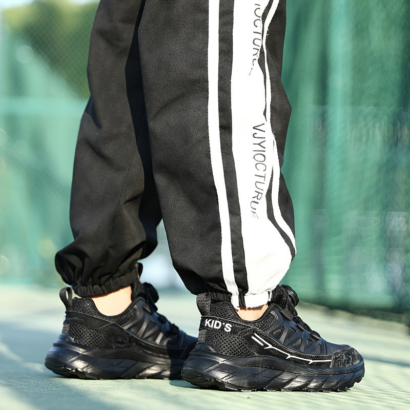 Boy's Chunky Shoes Rotating Buckle Non Slip Sneakers For Outdoor Activities