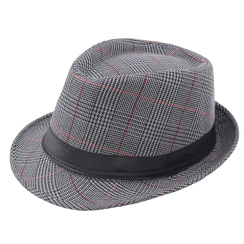 Men's Classic Plaid Hat with UV Protection for Outdoors
