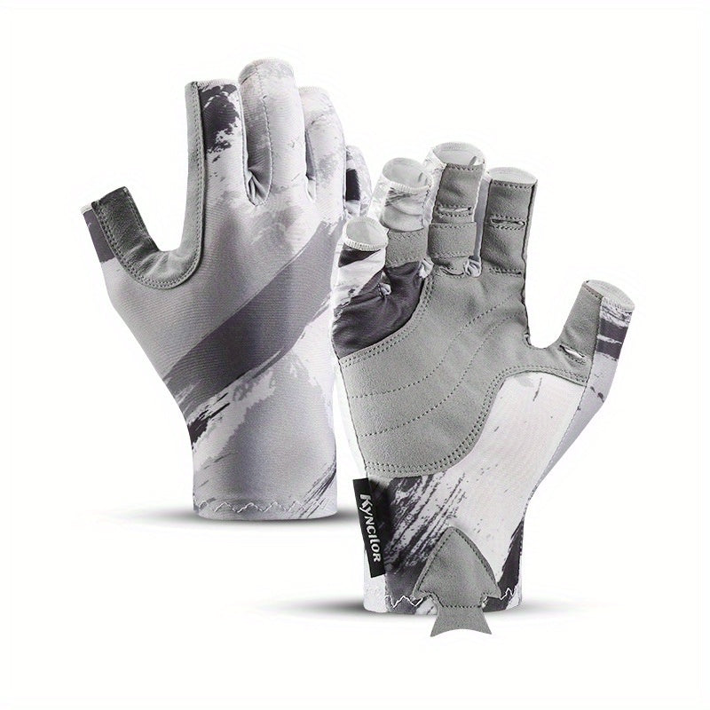 Outdoor Fingerless Fishing Gloves Sunscreen Wear-resistant for Fishing Cycling