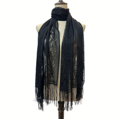 Lace Long Scarf Breathable Tassel Shawl Women Dress Wrap