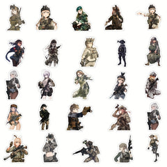 50Pcs Anime Military Girl Camouflage Stickers for Laptop Motorcycle Mug