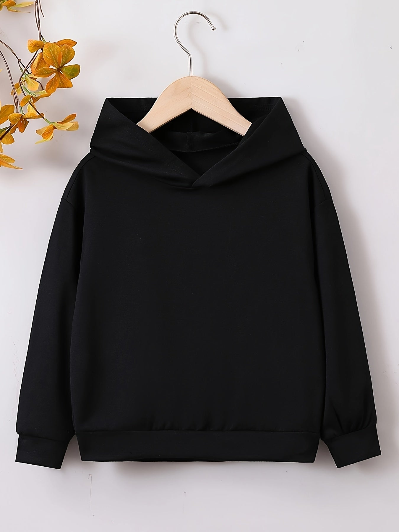 Girls' Butterfly & Slogan Hooded Sweatshirt Long Sleeve Pullover Hoodie