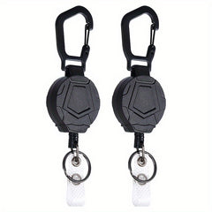 Portable Heavy Duty Retractable Keychain with Steel Wire Rope for Outdoor