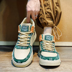 Men's Graphic Print Skate Shoes Ankle Top Breathable Non Slip Sneakers