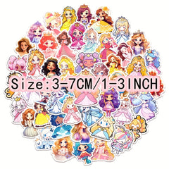 60pcs Princess Dress Graffiti Stickers for Laptop DIY Decoration