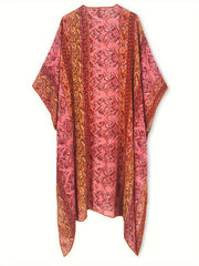 Tribal Print Bat Sleeve Cover Up
