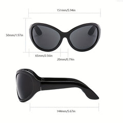 Y2K Oversized Round Sunglasses Futuristic Wrap Around Shades UV400