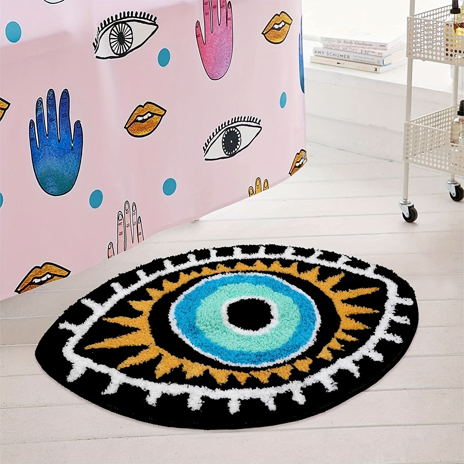 Eyes Shaped Area Rug for Living Room Bedroom Nursery Halloween Decor