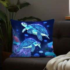 Noctilucent Turtle Pillowcase for Home Decoration 17.7 x 17.7