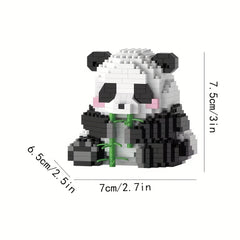 3D Mini Panda Model Building Blocks Toys DIY Assembly Desktop Orname