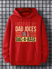 Dad Jokes Print Hoodie Men's Casual Sweatshirt