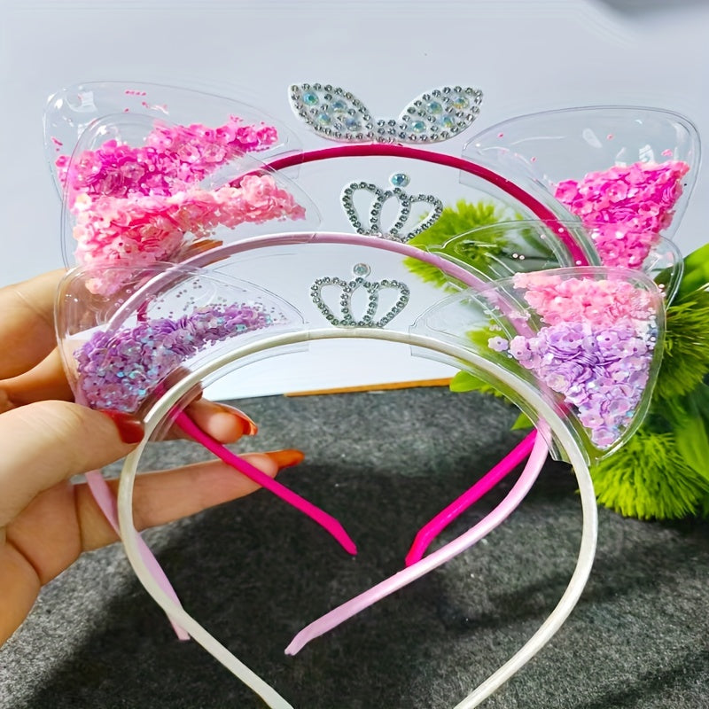 Girls Cat Ear Sequin Headband for Party Hair Accessories