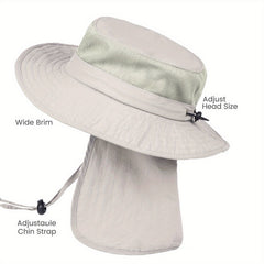 Teen Casual Sun Hat with Wide Brim and Neck Flap