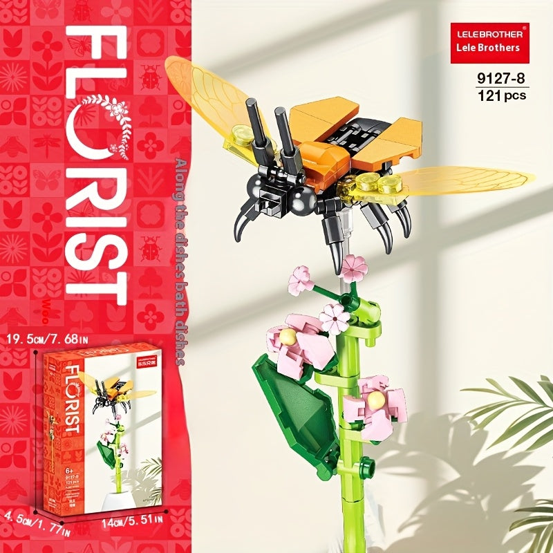 Flower Art Master Insect Flower Branch Eternal Flower Ornament Building Block