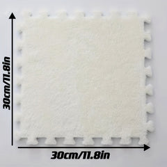 10pcs Anti Slip Plush Puzzle Foam Floor Seat Mat Interlocking Carpet Area Rug