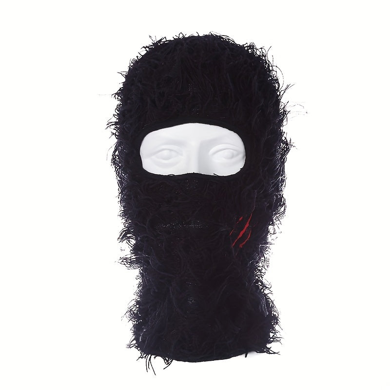Unisex Thermal Knitted Hat with Full Face Covering for Outdoor Sports