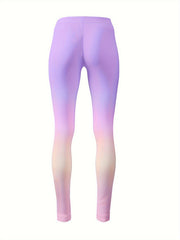 Gradient Star Graphic Leggings Girls Thick Leggings For Spring Fall Winter