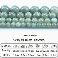 Burmese Jade Stone Beads 6-10mm Smooth Round Spacer for Jewelry Making