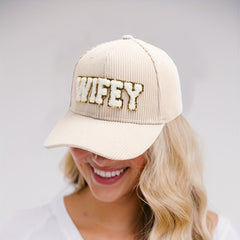 WIFEY Corduroy Baseball Cap Womens Dad Hat Adjustable Sports