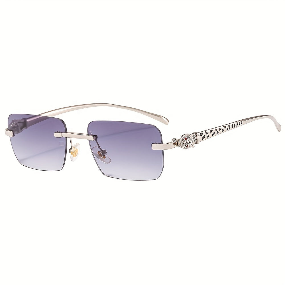 Leopard Head Sunglasses Retro Square Frameless