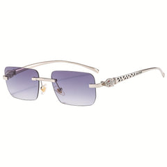 Leopard Head Sunglasses Retro Square Frameless