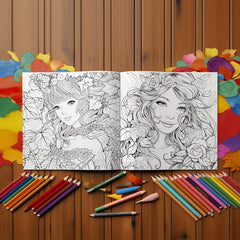 ENASUE Flower Fairies' Wonderland Coloring Book for Adults - 25 Pages