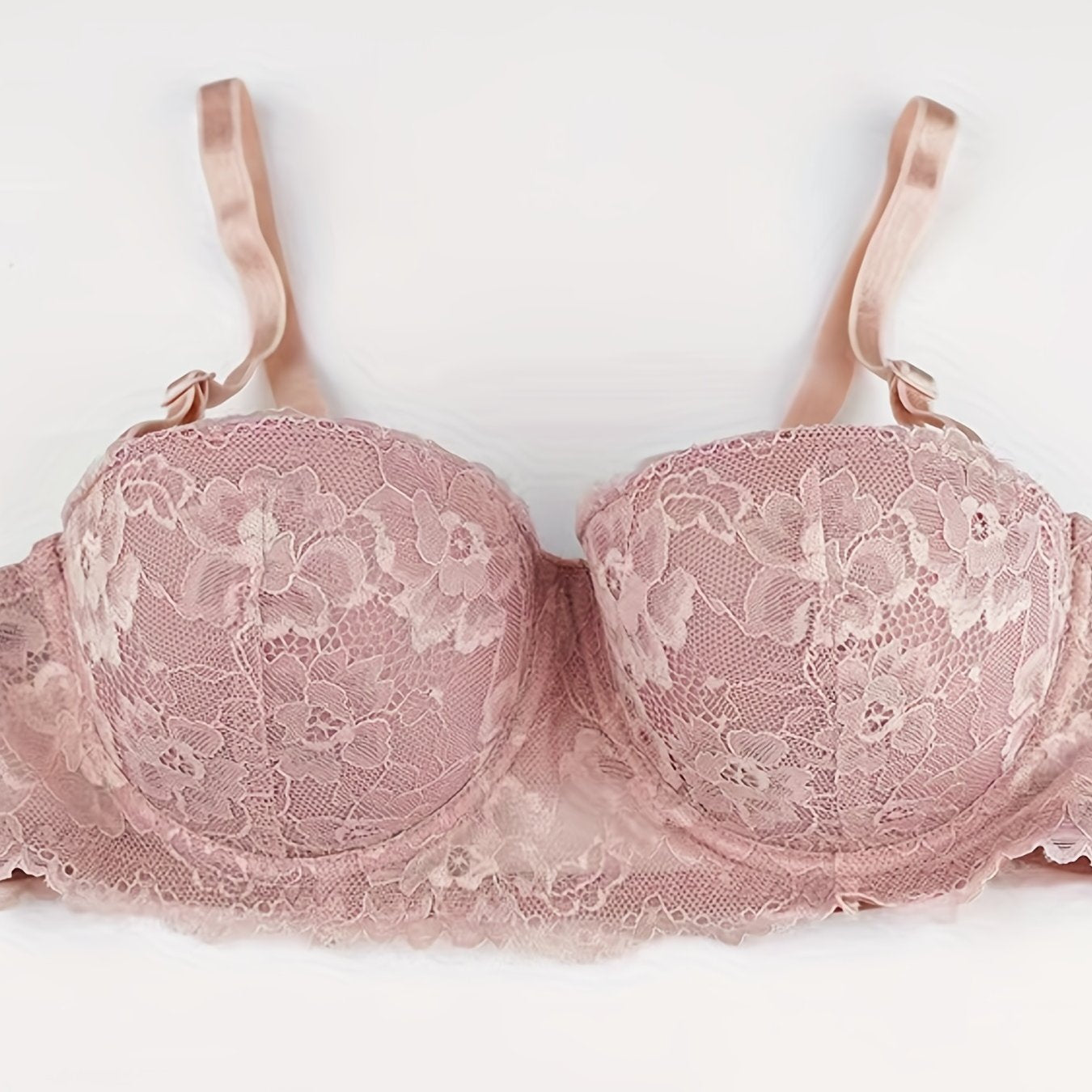 Contrast Lace Push Up Bra Comfy & Breathable Women's Lingerie