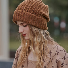 Hand Knit Wool Hat Mens Size XL Watch Cap Beanie
