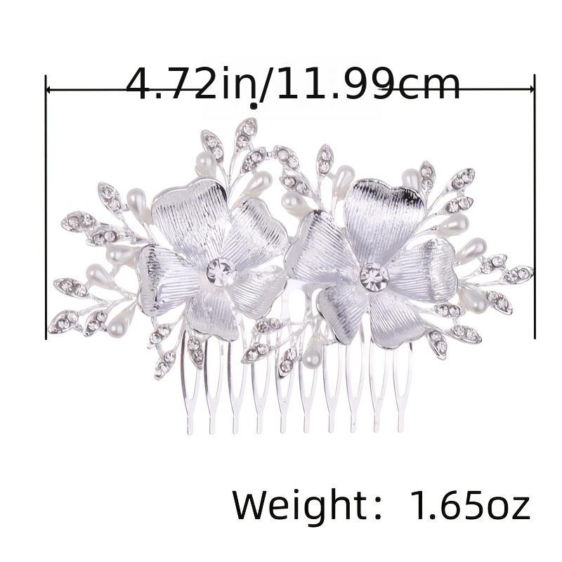 Crystal Pearl Flower Leaf Hairpin Hair Comb Clip Rhinestone Party Prom Bridal