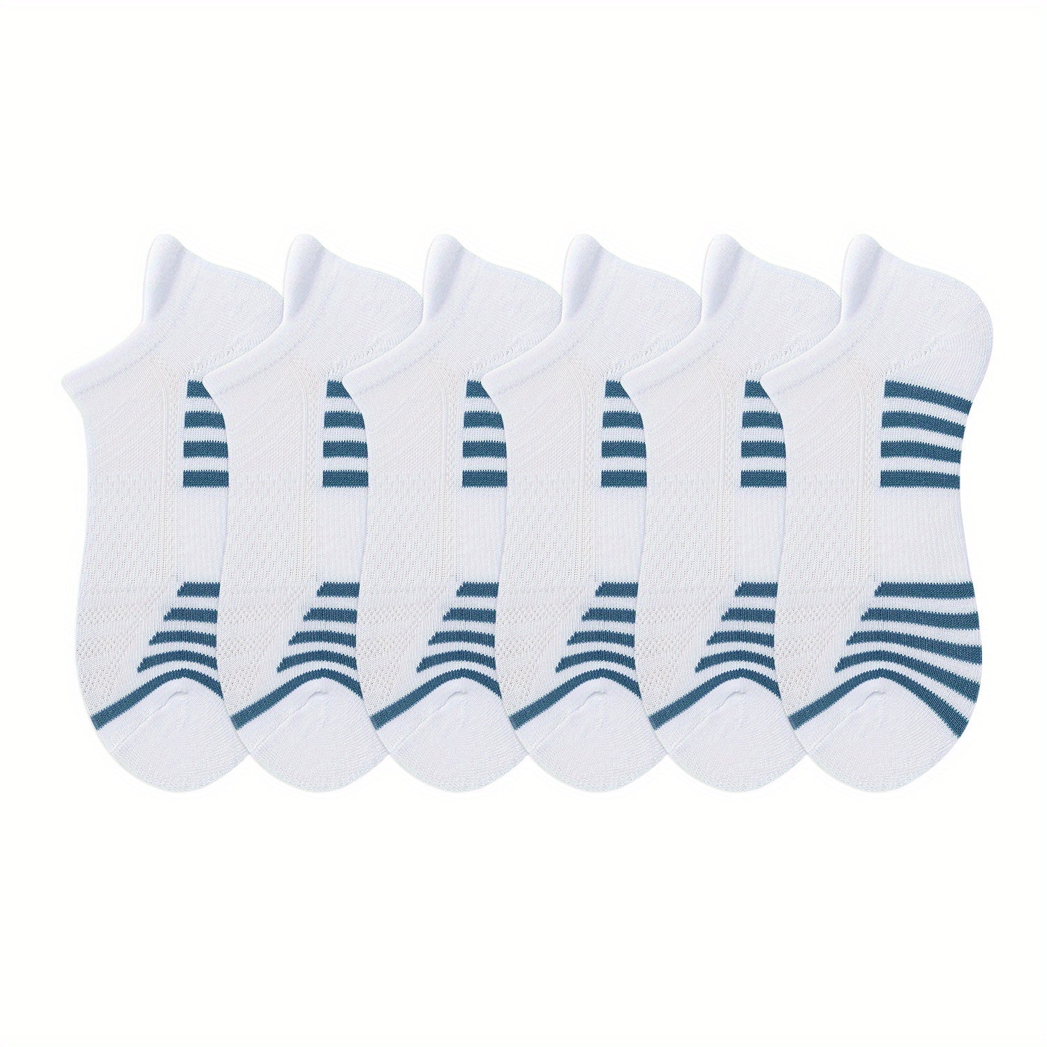 6 Pairs Women's Striped Short Socks Soft Lightweight Low Cut Sports Stocking
