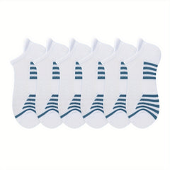 6 Pairs Women's Striped Short Socks Soft Lightweight Low Cut Sports Stocking