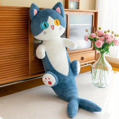 Shark Cat Plush Toy with Pink Accents Soft Stuffed Animal