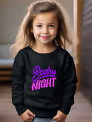 Girls Letters Pattern Crew Neck Sweatshirt for Spring Fall