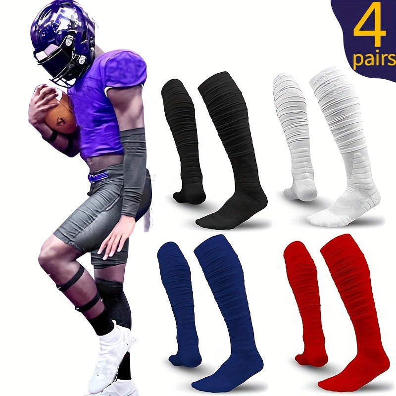 4 Pairs Men's Football Compression Socks