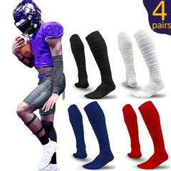 4 Pairs Men's Football Compression Socks