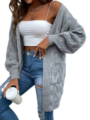 Warm Open Front Cardigan with Pockets for Women