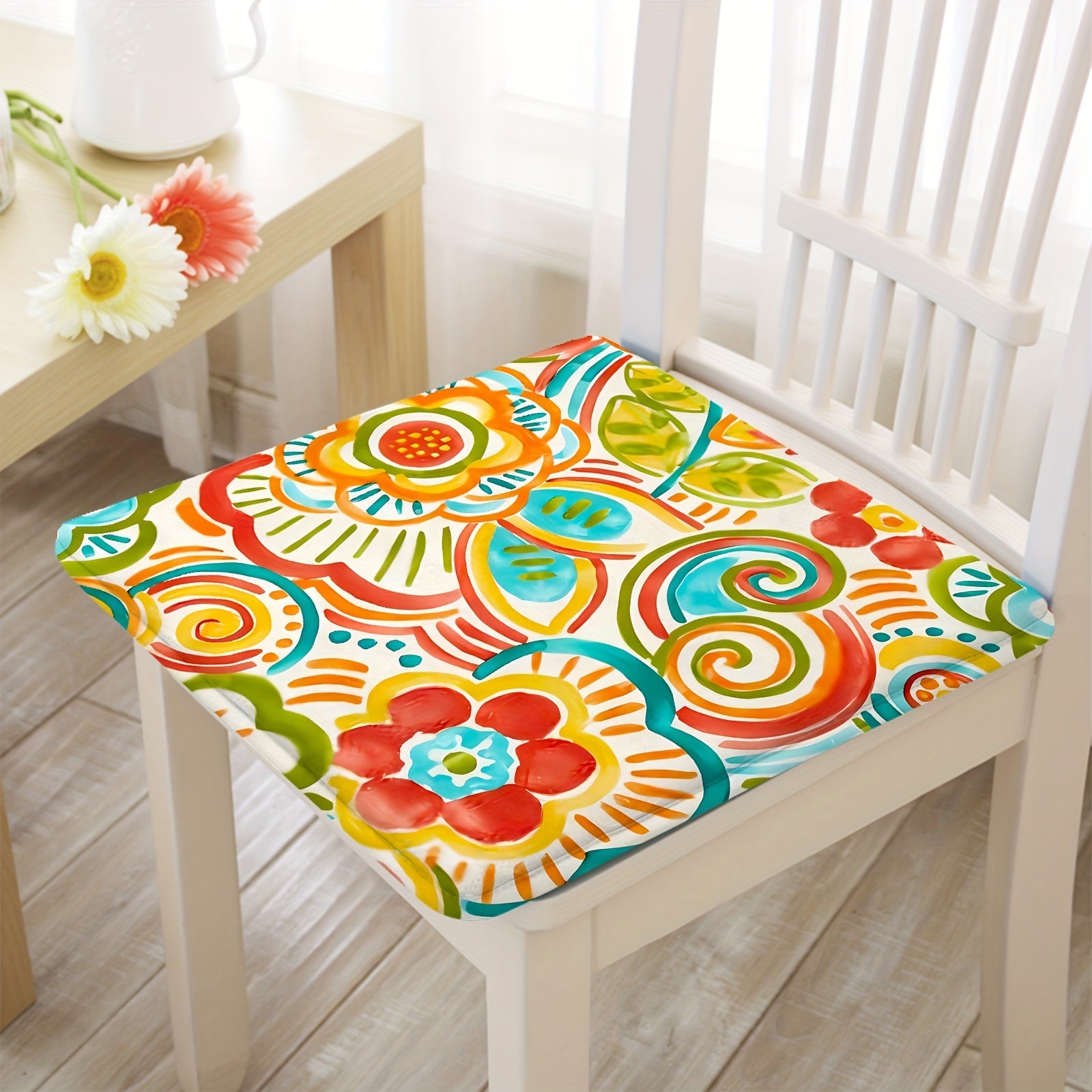 Floral Printed Chair Cushion Memory Foam - Office Chairs