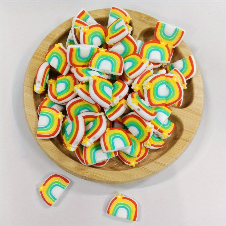 Silicone Rainbow Teether Beads for Healthy Gum Growth