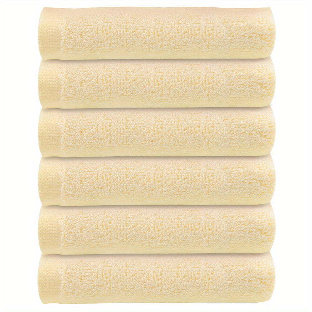 6pcs Bamboo Fiber Square Towel Soft & Absorbent Daily Use 20x20