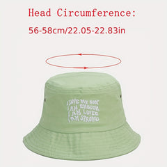Summer Letter Embroidery Fisherman Hat Sunscreen Sunshade Casual Hat
